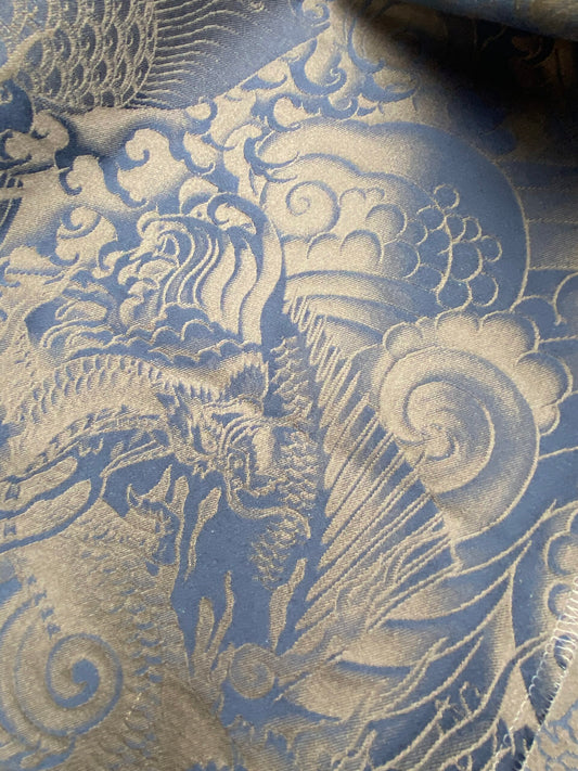 42 Berkbox101 Square Jacquard by Jean Paul Gaultier Komodo Nuit Blue Bird Animal Chinoiserie Graphic Scenic MSRP USD734/y