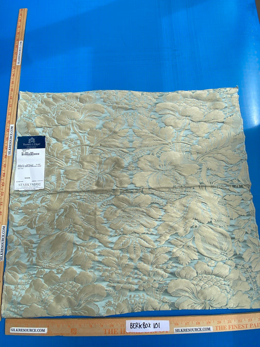 44 Berkbox101 Square Silk by Tassinari and Chatel Ventadour Bleu Blue Damask Floral Historic MSRP USD1758/y