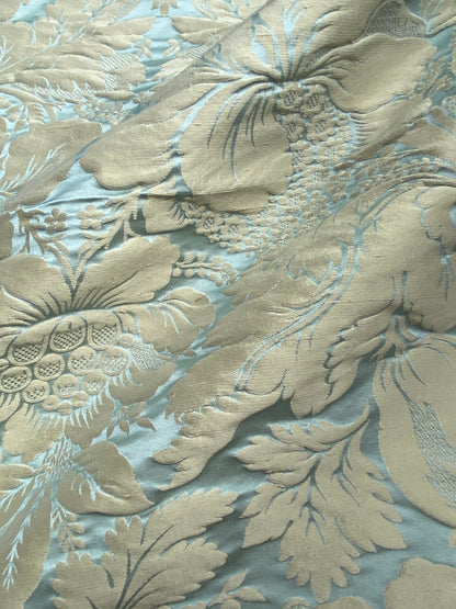 44 Berkbox101 Square Silk by Tassinari and Chatel Ventadour Bleu Blue Damask Floral Historic MSRP USD1758/y