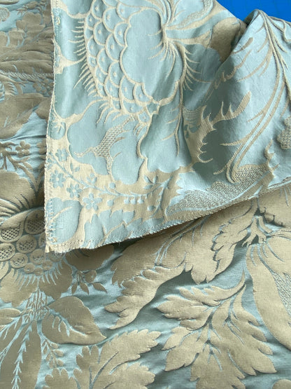 44 Berkbox101 Square Silk by Tassinari and Chatel Ventadour Bleu Blue Damask Floral Historic MSRP USD1758/y