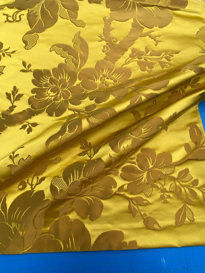 45 Berkbox101 Square Silk by Tassinari and Chatel Argenson Or Yellow Gold Damask Floral Historic MSRP USD 300+/y