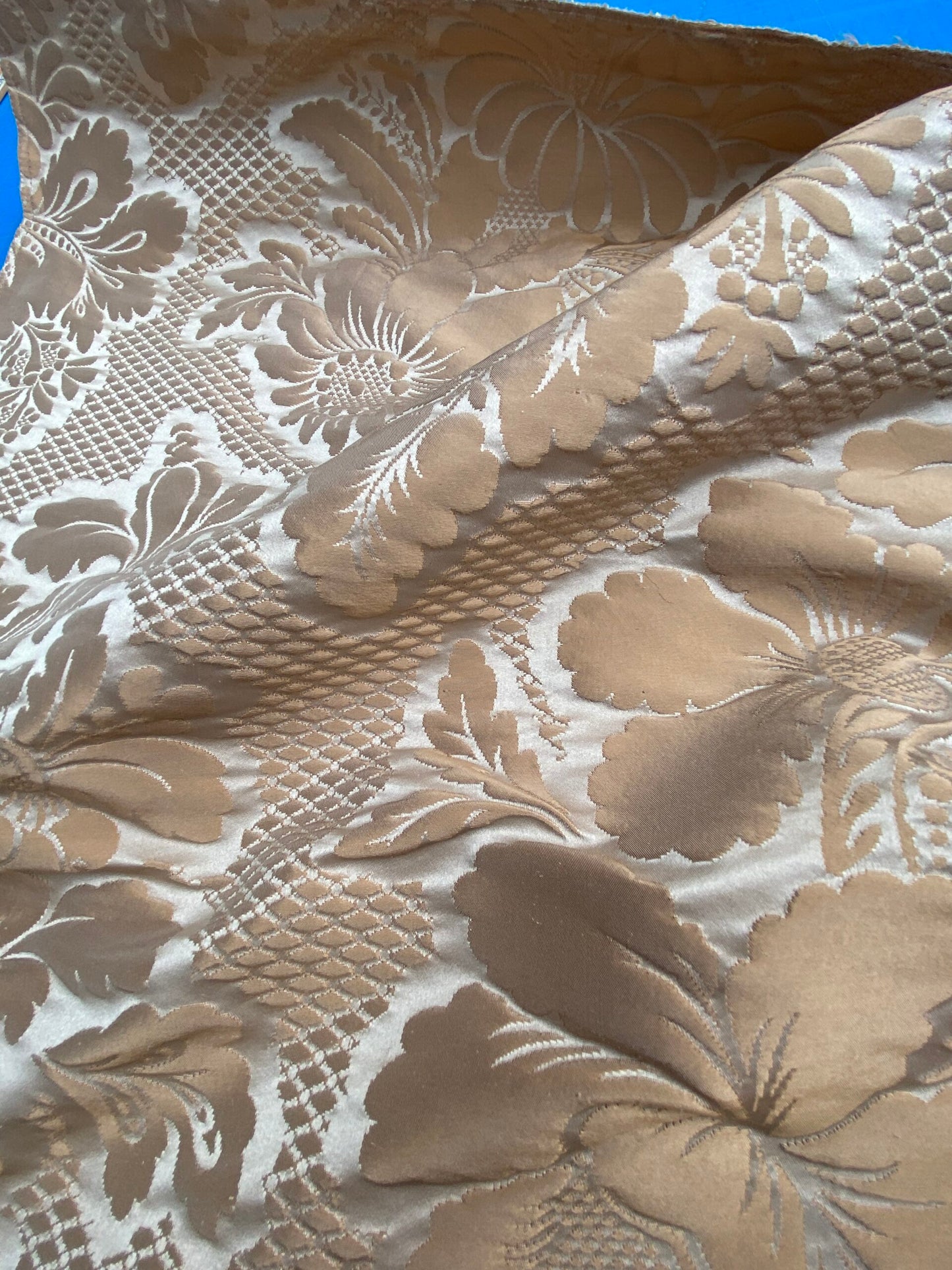 46 Berkbox101 Square Silk by Tassinari and Chatel Volanges Viel Argent Brown Damask Floral Historic MSRP USD1,414/y