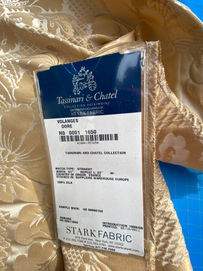 48 Berkbox101 Square Silk by Tassinari and Chatel Volanges Dore Beige Floral Historic MSRP USD1414/y