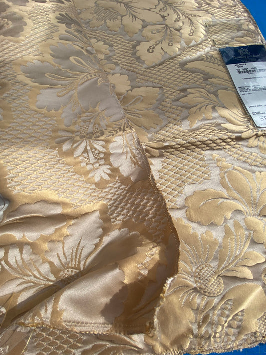 48 Berkbox101 Square Silk by Tassinari and Chatel Volanges Dore Beige Floral Historic MSRP USD1414/y