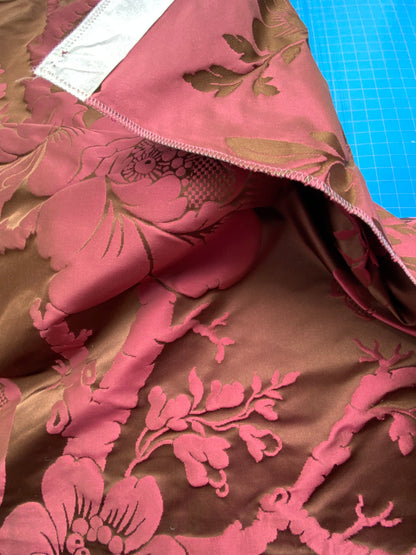 49 Berkbox101 Square Silk by Tassinari and Chatel Argenson Brun Deep Red Floral Botanical Foliage MSRP USD 1200+/y