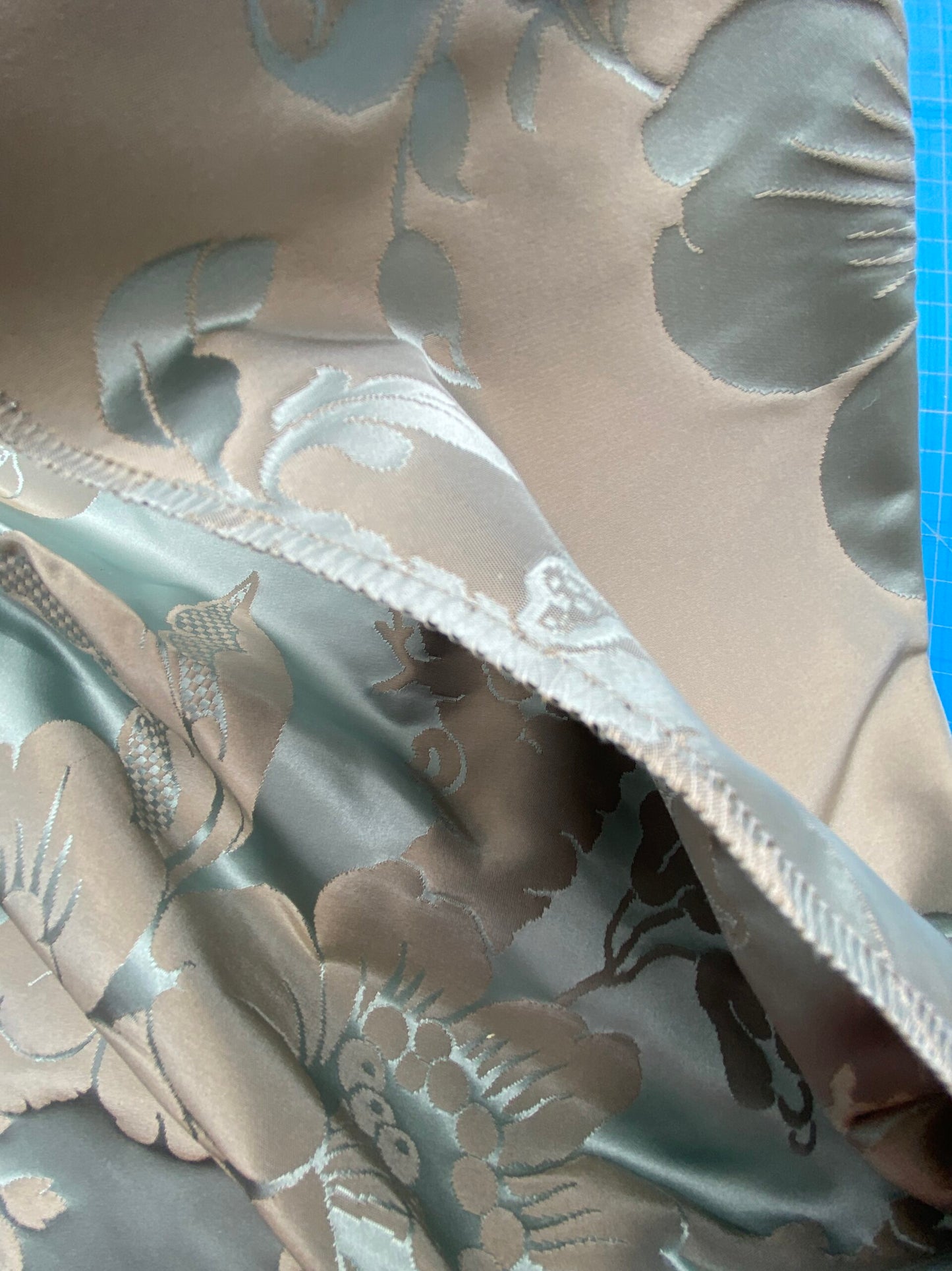 51 Berkbox101 Square Silk by Tassinari and Chatel Argenson Nattier Blue Floral Botanical Foliage MSRP USD 1200+/y