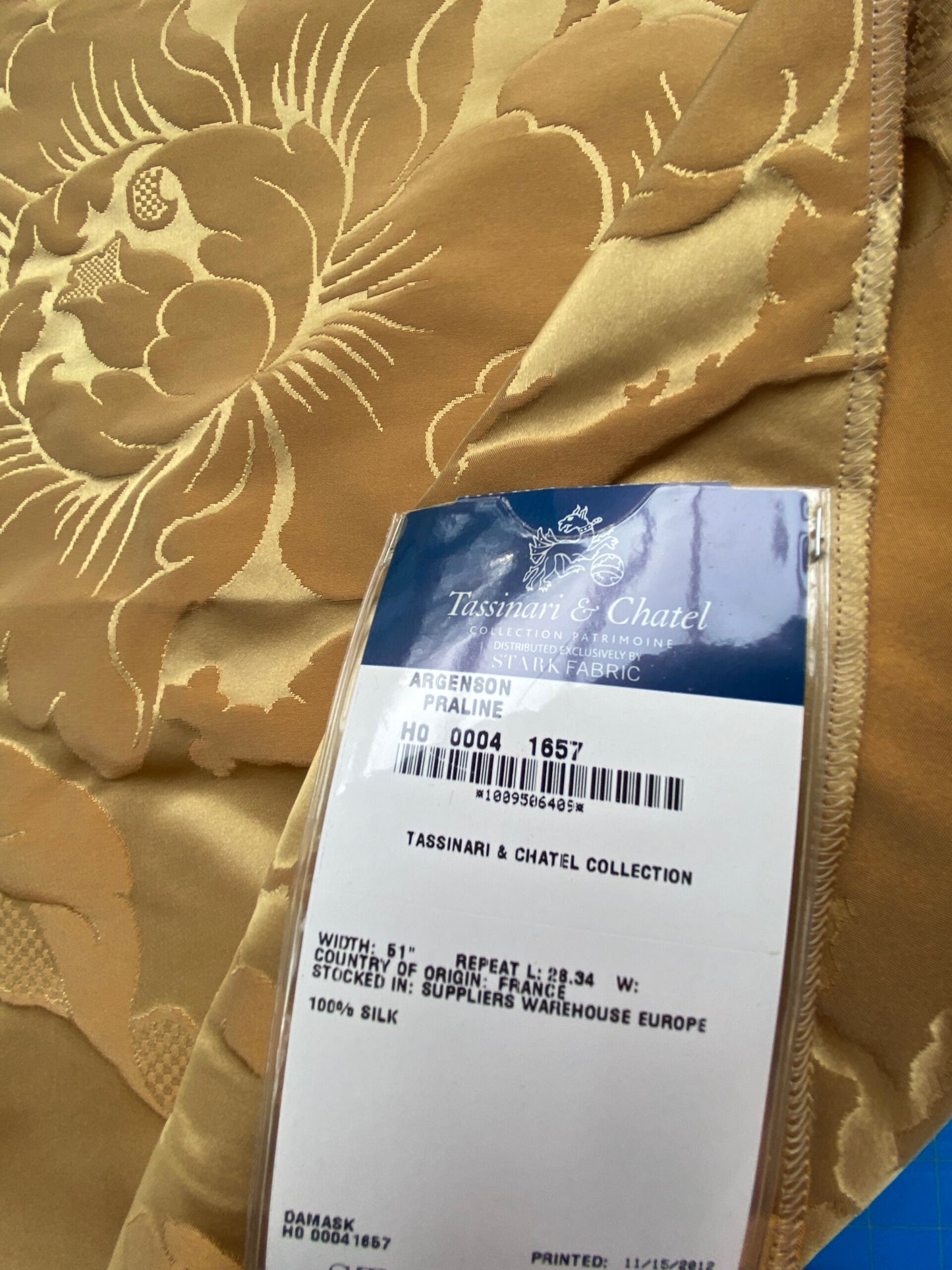52 Berkbox101 Square Silk by Tassinari and Chatel Argenson Praline Medium Brown Floral Botanical Foliage MSRP USD 1200+/y