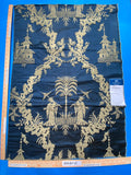 53 Berkbox101 Square Silky by Tassinari and Chatel Les Chinois Marine Blue Beige Damask Chinoiserie Historic MSRP USD 700+/y