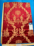 Berkbox101 Square Silky by Tassinari and Chatel Les Chinois Rouge Red Brown Damask Chinoiserie Historic MSRP USD 700+/y