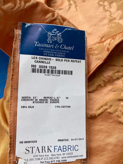 58 Berkbox101 Square Silky by Tassinari and Chatel Les Chinois Cannelle Orange Chinoiserie Historic MSRP USD 700+/y