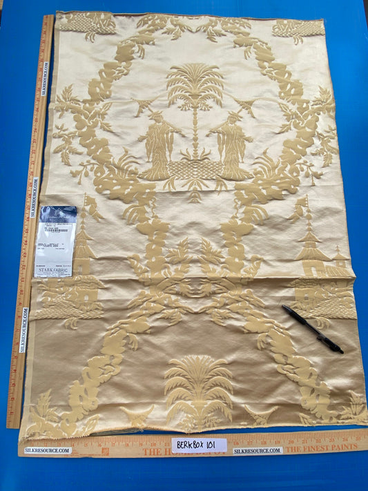 59 Berkbox101 Square Silky by Tassinari and Chatel Les Chinois Creme Or Gold Cream Chinoiserie Historic MSRP USD 700+/y