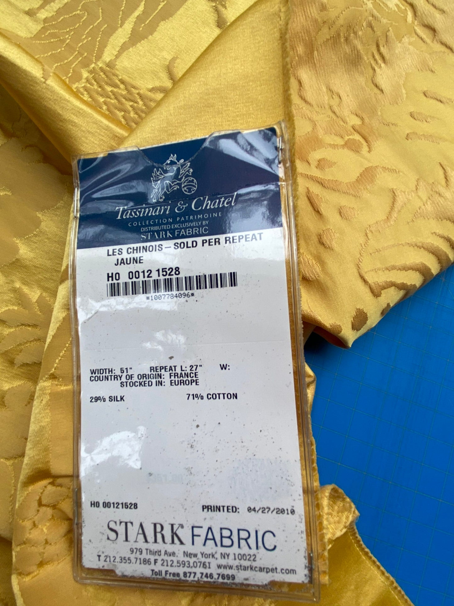 61 Berkbox101 Square Silky by Tassinari and Chatel Les Chinois Jaune Yellow Chinoiserie Historic MSRP USD 700+/y