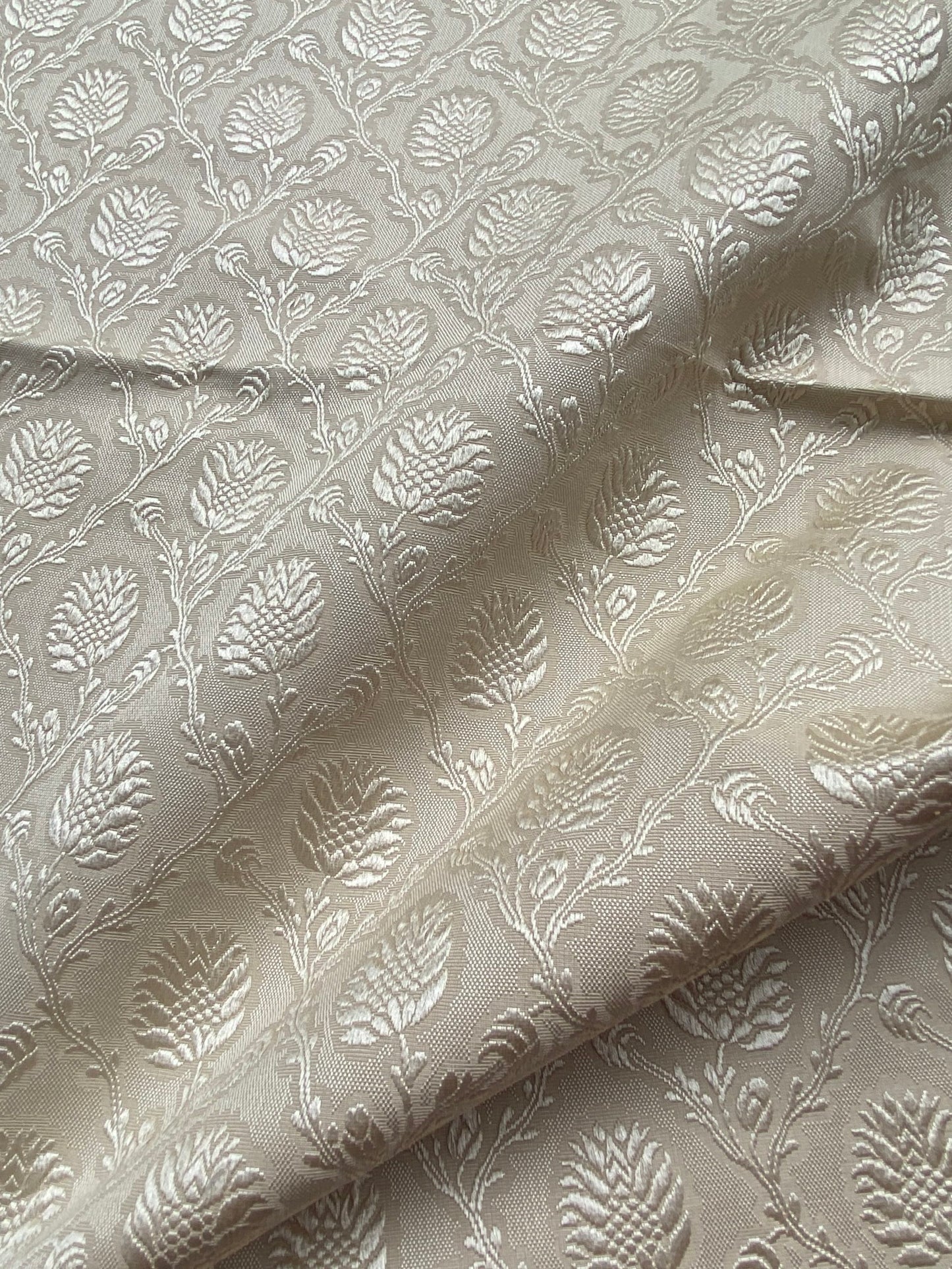 62 Berkbox101 Square Silky by Tassinari and Chatel Pommes De Pin Marbre Beige Botanical Foliage Historic MSRP USD976/y