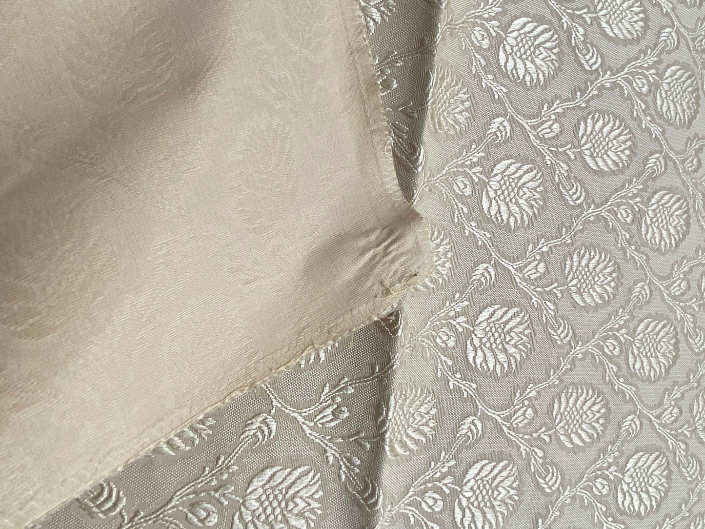 62 Berkbox101 Square Silky by Tassinari and Chatel Pommes De Pin Marbre Beige Botanical Foliage Historic MSRP USD976/y