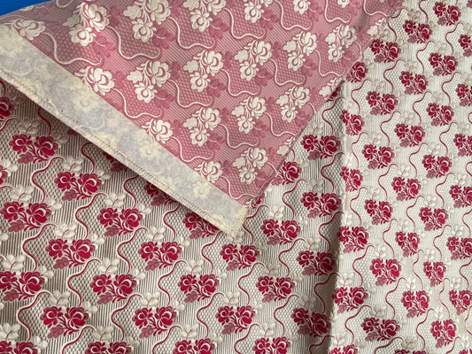 63 Berkbox101 Square Silk by Tassinari and Chatel Carmontel Rouge Red Beige Small Scale Floral Historic MSRP USD704/y