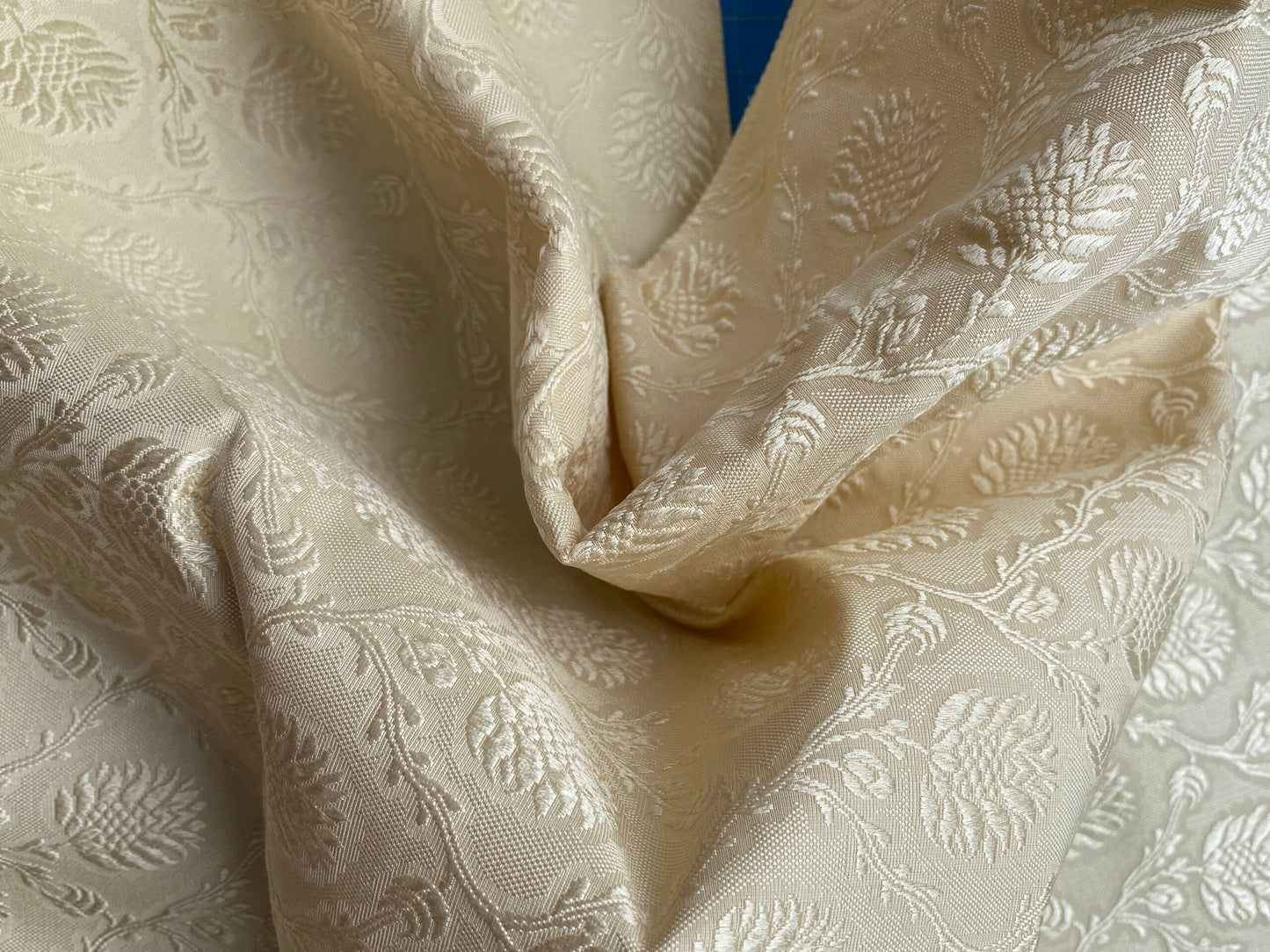 64 Berkbox101 Square Silky by Tassinari and Chatel Pommes De Pin Creme White Cream Botanical Foliage Historic MSRP USD976/y