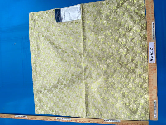 67 Berkbox101 Square Silk by Tassinari and Chatel Carmontel Chartreuse Yellow Green Beige Small Scale Floral Historic MSRP USD704/y