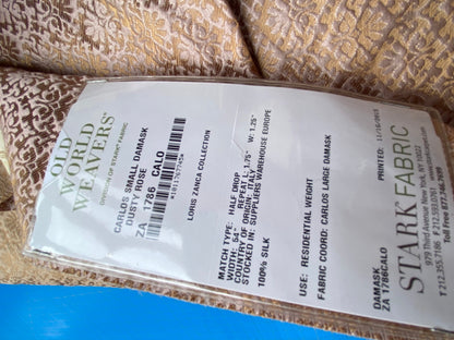 69 Berkbox101 Square Silk by Old World Weavers Carlos Small Damask Dusty Rose Pink Small Scale MSRP USD300+/y