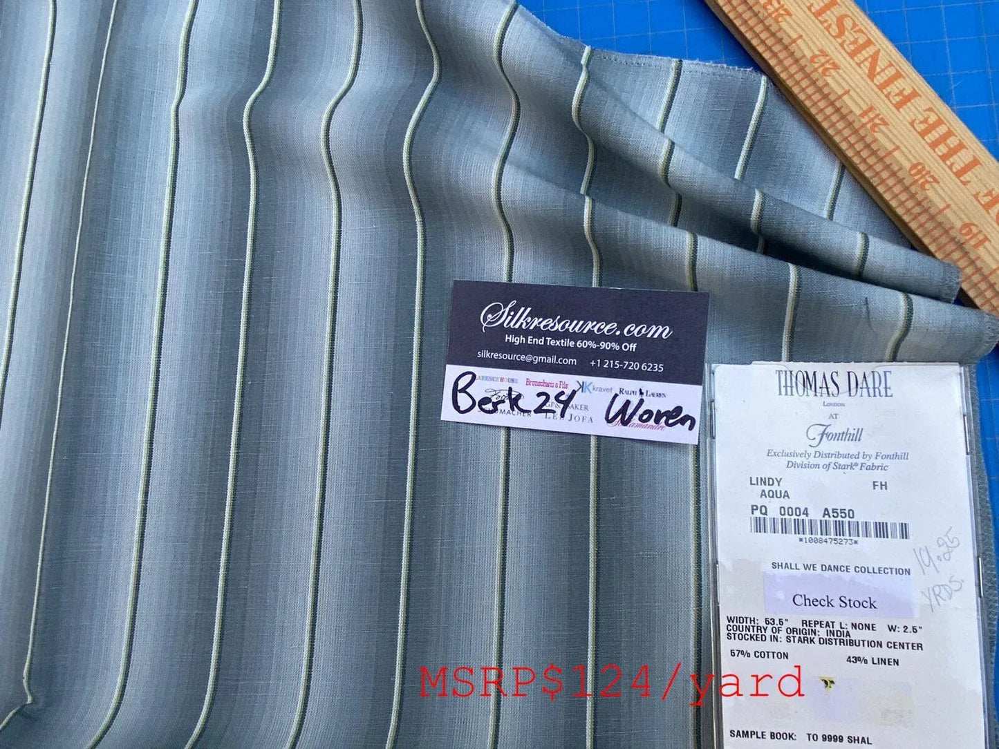 25 Berkbox24 Scalamandre Woven Lindy Aqua MSRP USD 124/yard