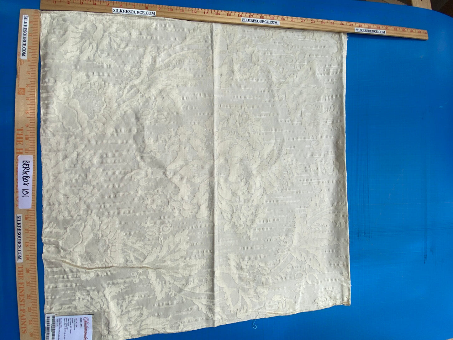 73 Berkbox101 Square Jacquard by Scalamandre Villa Ada Avorio Cream White Damask MSRP USD 300+/y