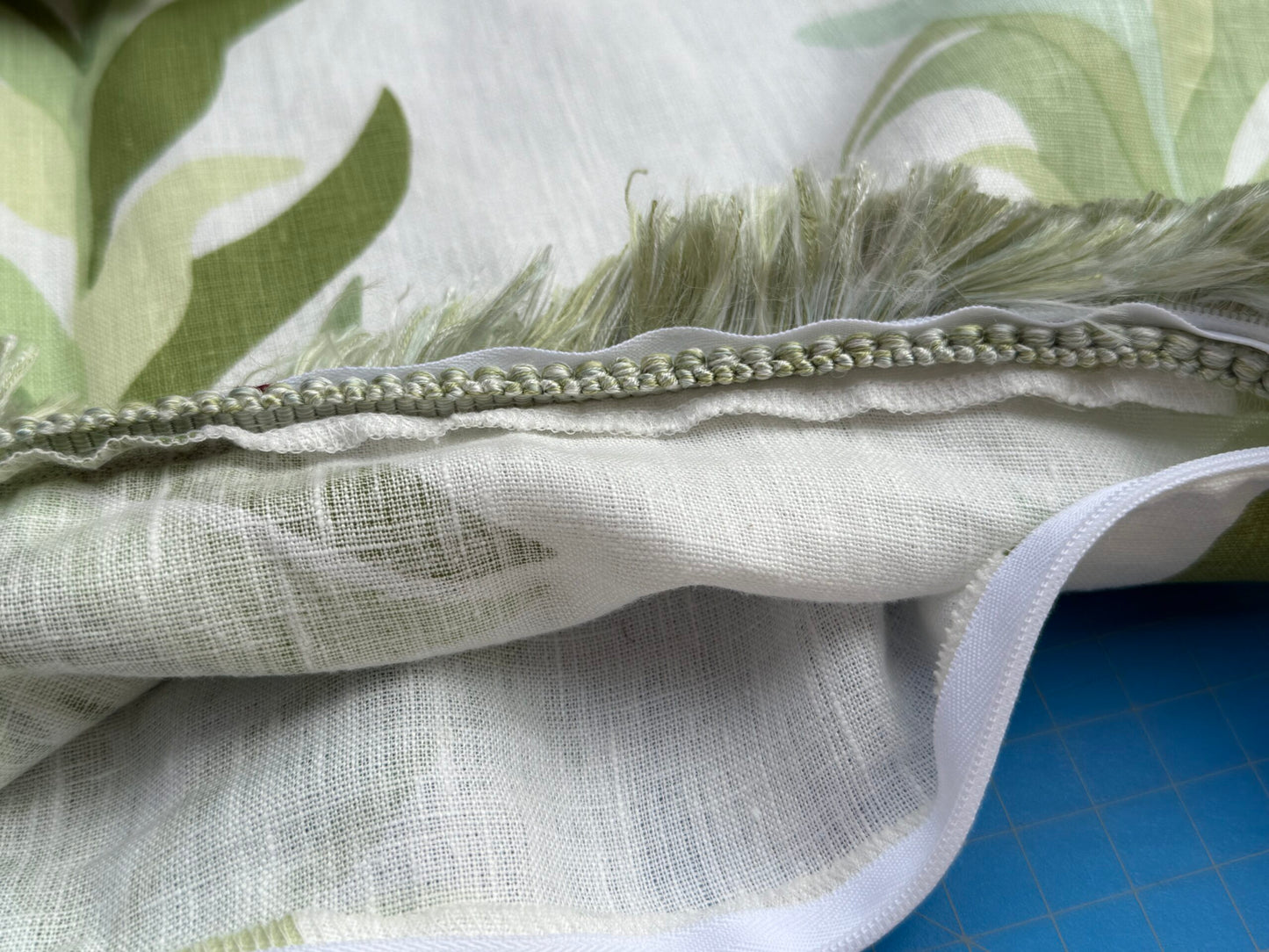 Pillow Case only 16″x 24″ Scalamandre Hinson Colorpop Chira Island Leaf Green White Linen Botanical Foliage MSRP USd318/y