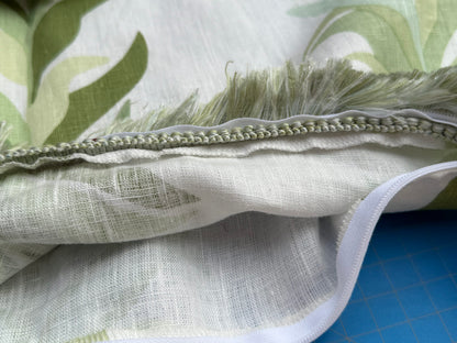 Pillow Case only 16″x 24″ Scalamandre Hinson Colorpop Chira Island Leaf Green White Linen Botanical Foliage MSRP USd318/y