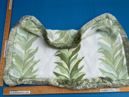 Pillow Case only 16″x 24″ Scalamandre Hinson Colorpop Chira Island Leaf Green White Linen Botanical Foliage MSRP USd318/y
