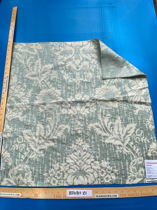 78 Berkbox101 Square Jacquard by Scalamandre Villa Ada Cielo Blue Beige Damask MSRP USD 300+/y