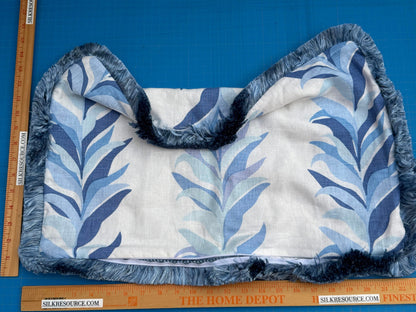 Pillow Case only 16″x 24″ Scalamandre Hinson Colorpop Chira Island Blue Marine White Linen Botanical Foliage MSRP USD 318/y