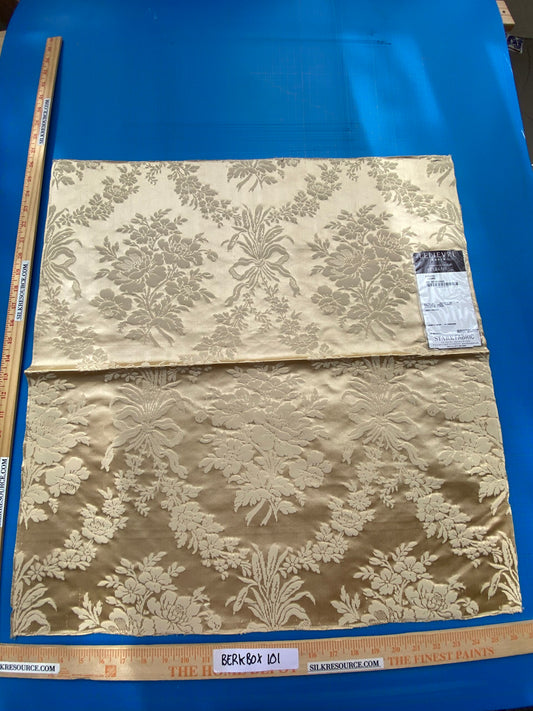 81 Berkbox101 Square Jacquard by Lelievre Paris Amboise Ecume Beige Damask Floral Viscose MSRP USD632/y