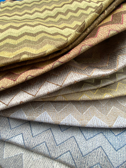 2 Berkbox102 Square Jacquard by Scalamandre Polluce Blue Mauve Brown Lampas Chevron 26"x26" 9 Pieces in Different Colorways MSRP USD300+/y