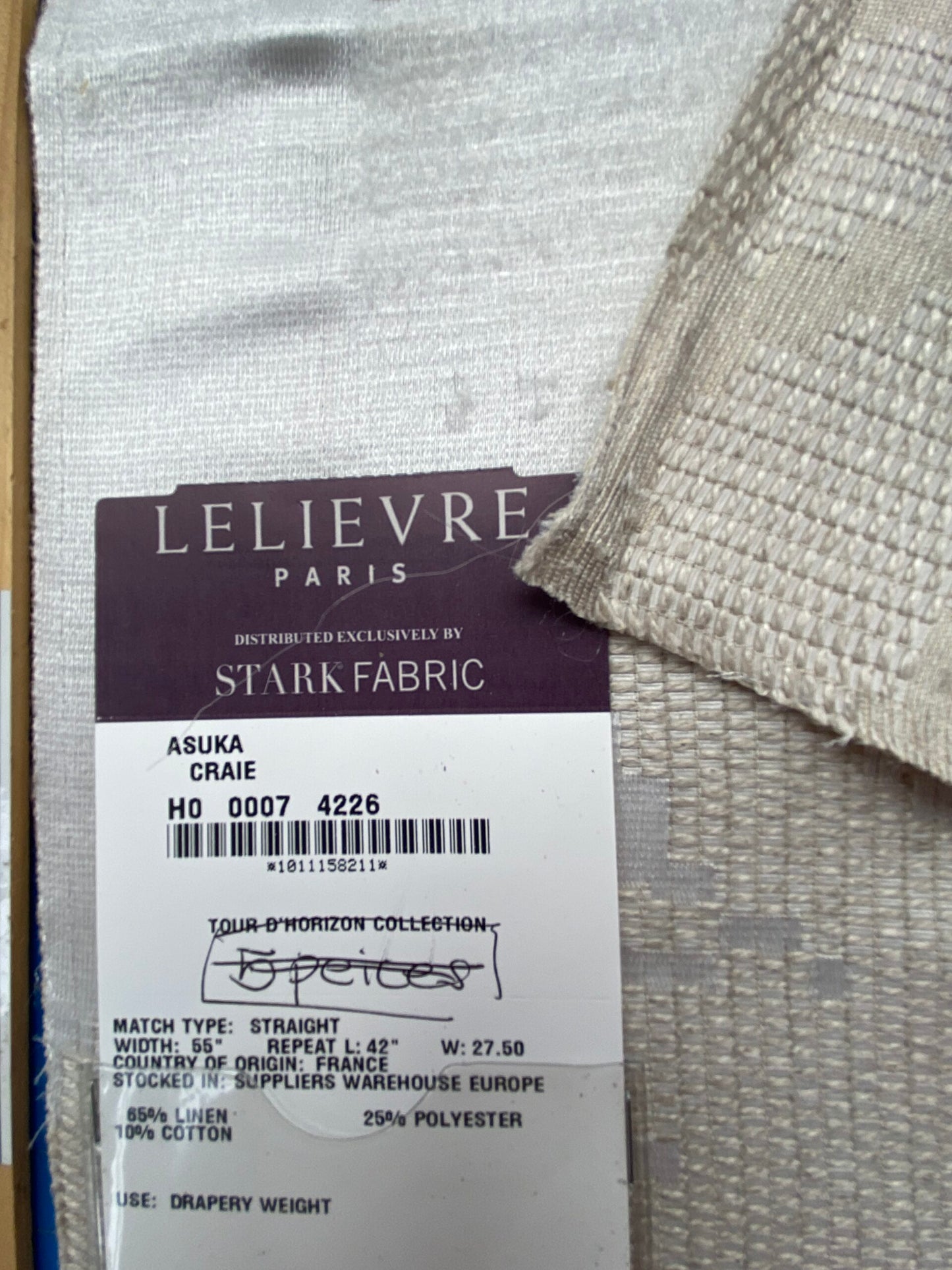3 Berkbox102 Square Jacquard by Lelievre Paris Asuka Craie Gray Botanical Foliage MSRP USD688/y