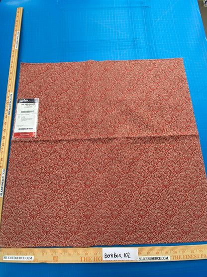 10 Berkbox102 Square Jacquard by Lelievre Paris Obi Jacquard Brique Red Botanical Small Scale Texture Polyester MSRP USD300+/y