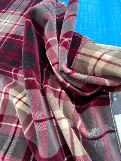 11 Berkbox102 Square Jacquard by Jean Paul Gaultier Kilt Bordeaux Red White Cotton Plaid Check MSRP USD500+/y