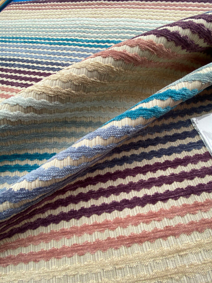 15 Berkbox102 Square Jacquard by Old World Weavers Next Wave Peri Sky Chenille Stripe Ombre MSRP USD 272/y