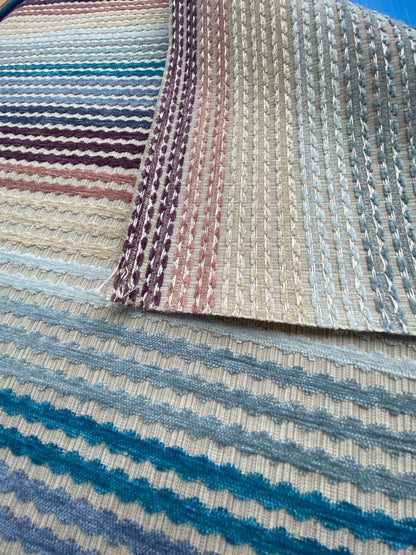 15 Berkbox102 Square Jacquard by Old World Weavers Next Wave Peri Sky Chenille Stripe Ombre MSRP USD 272/y