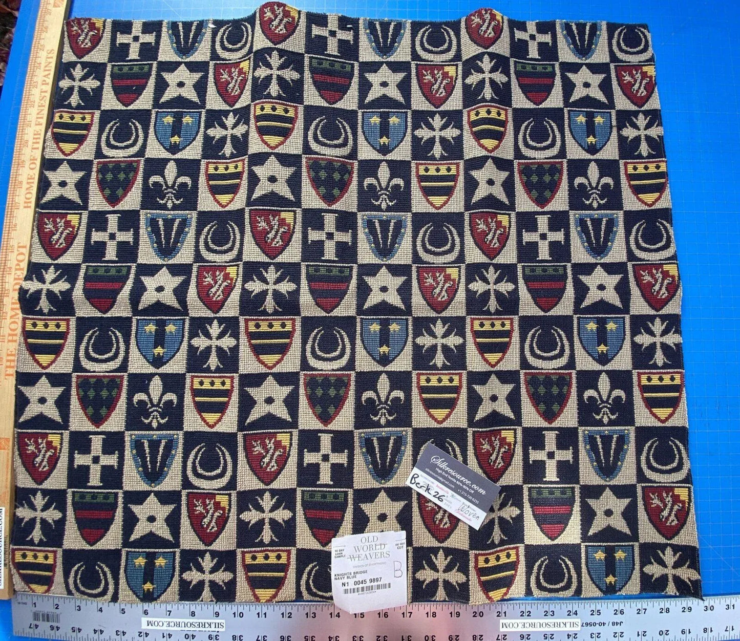 10b Berkbox26 Scalamandre Woven Knights Bridge Navy Blue