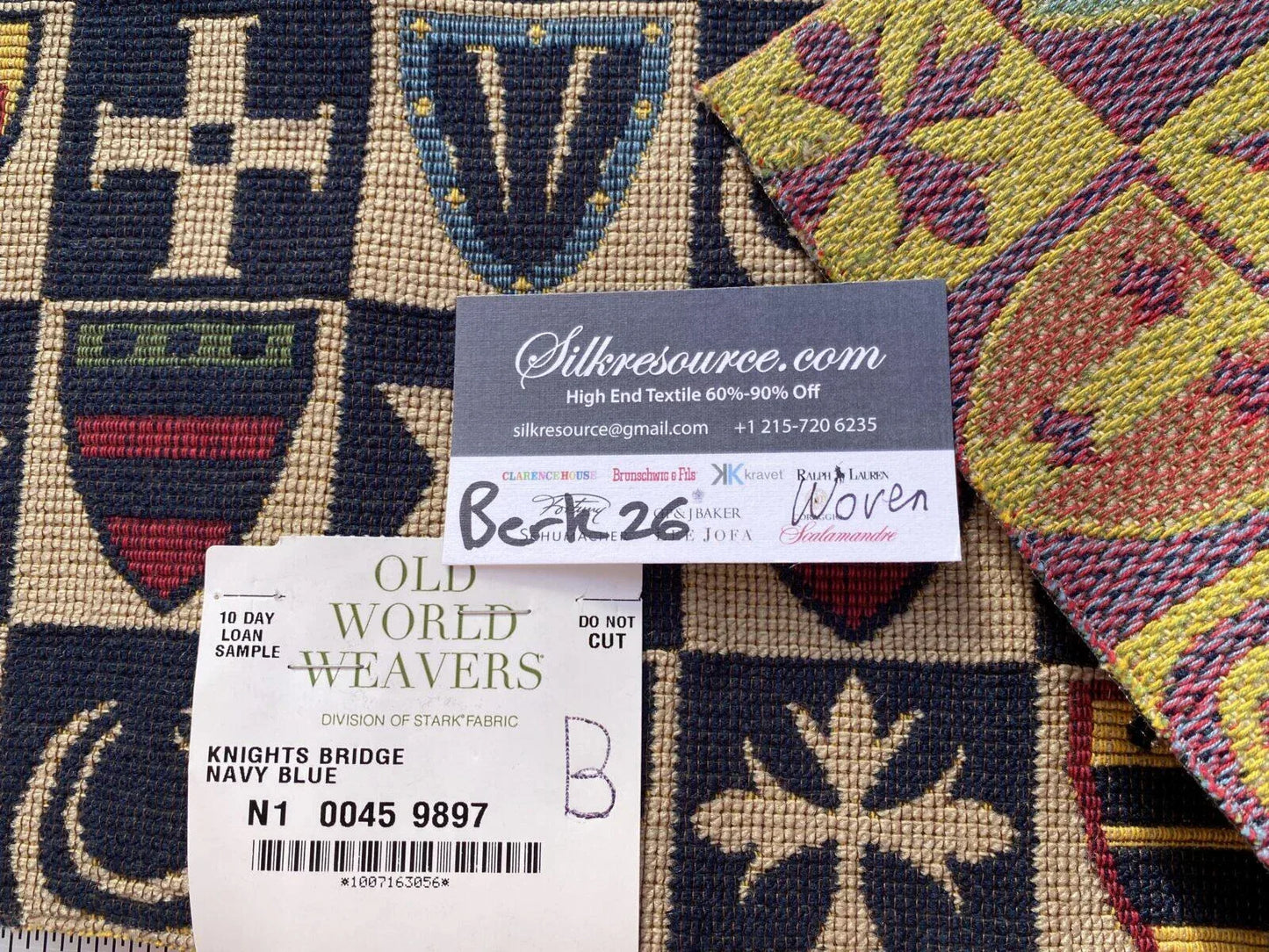 10b Berkbox26 Scalamandre Woven Knights Bridge Navy Blue