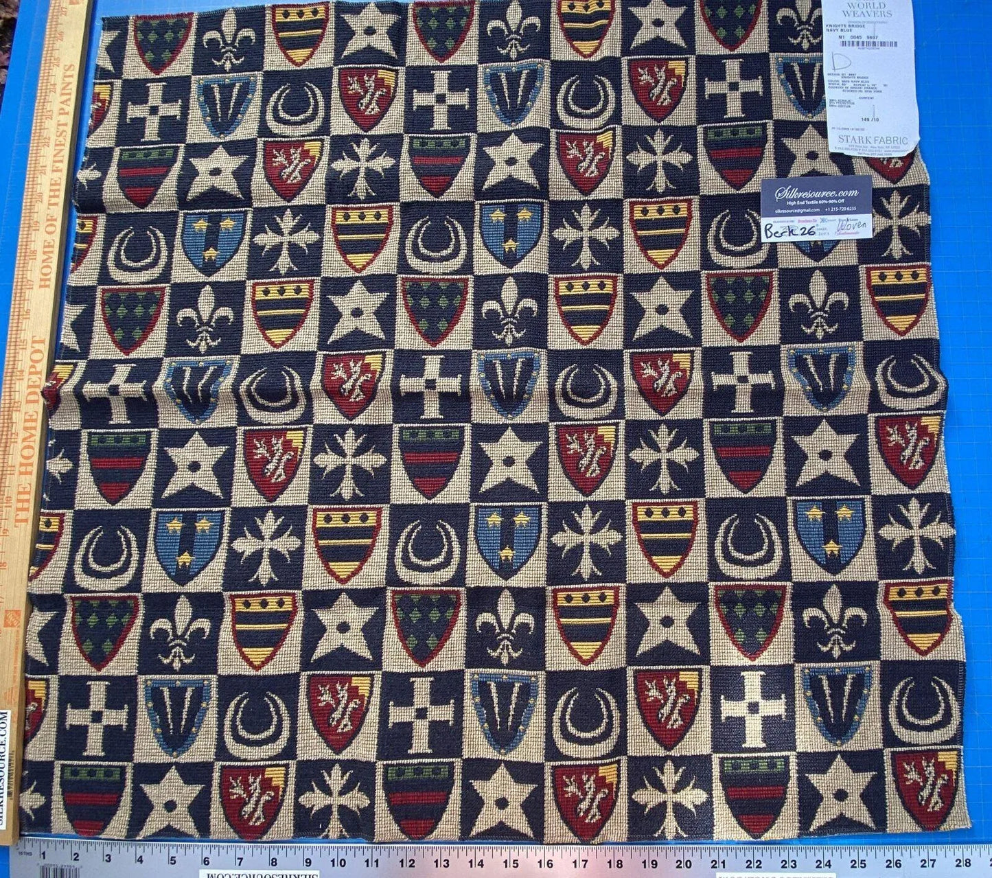 10d Berkbox26 Scalamandre Woven Knights Bridge Navy Blue