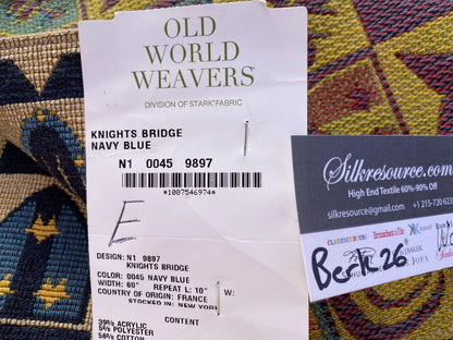 10e Berkbox26 Scalamandre Woven Knights Bridge Navy Blue