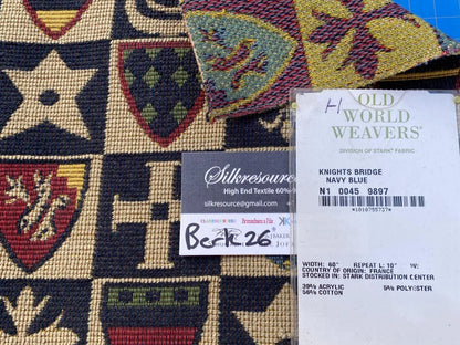 10f Berkbox26 Scalamandre Woven Knights Bridge Navy Blue