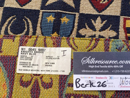 10i Berkbox26 Scalamandre Woven Knights Bridge Navy Blue