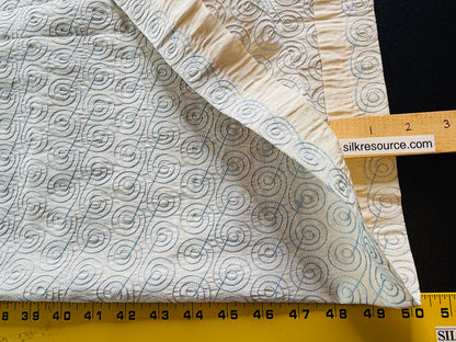 Grey Watkins Scalamandre Constant Motion Light Sky Blue Cream White Music Note Fiddle Head - 2.4 yards - MSRP USD 160/Y