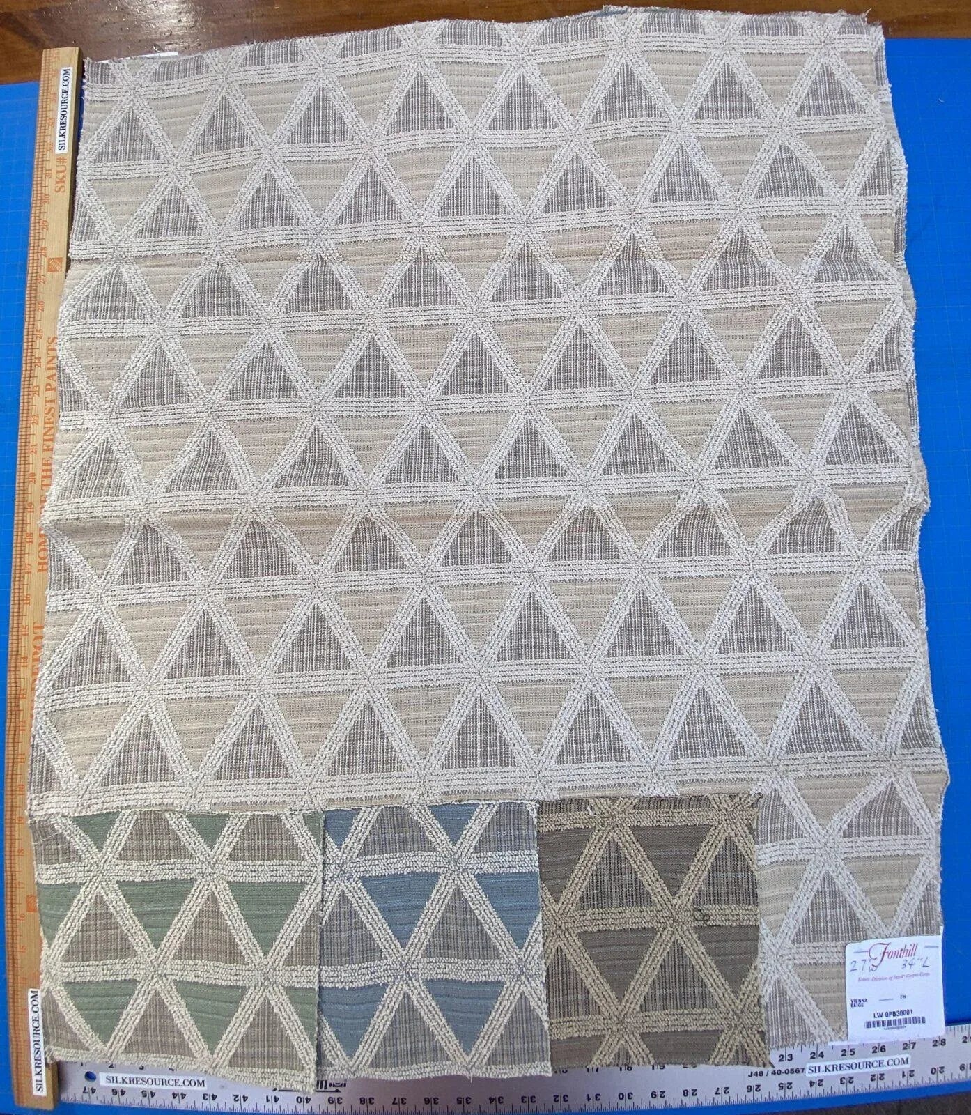 1 Berkbox30 Scalamandre Vienna Beige 27"w X 34"l Woven Cotton Heavy Upholstery MSRP USD 232/Yards