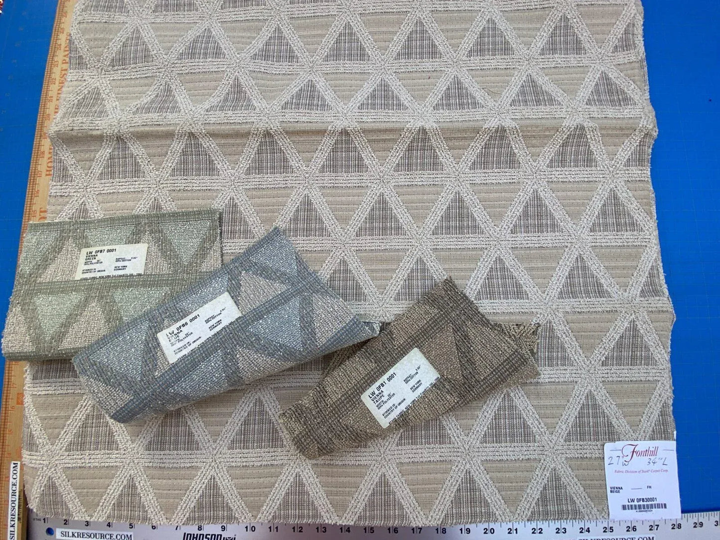 1 Berkbox30 Scalamandre Vienna Beige 27"w X 34"l Woven Cotton Heavy Upholstery MSRP USD 232/Yards