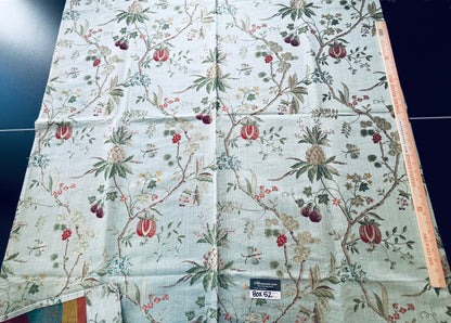 25 Berkbox52 2.4yds Scalamandre Colony La Perouse Multi on Ivory Pomegranate eggplant pineapple Fruits Floral Tree Foliage MSRP USD 578/Y