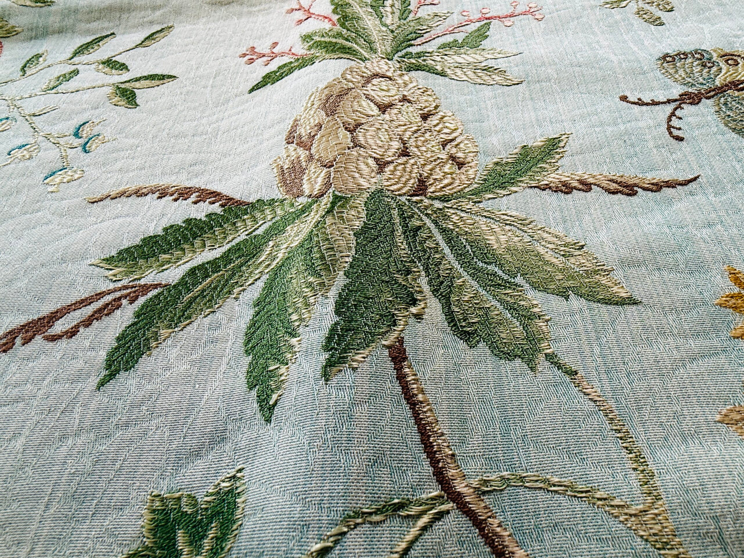 25 Berkbox52 2.4yds Scalamandre Colony La Perouse Multi on Ivory Pomegranate eggplant pineapple Fruits Floral Tree Foliage MSRP USD 578/Y