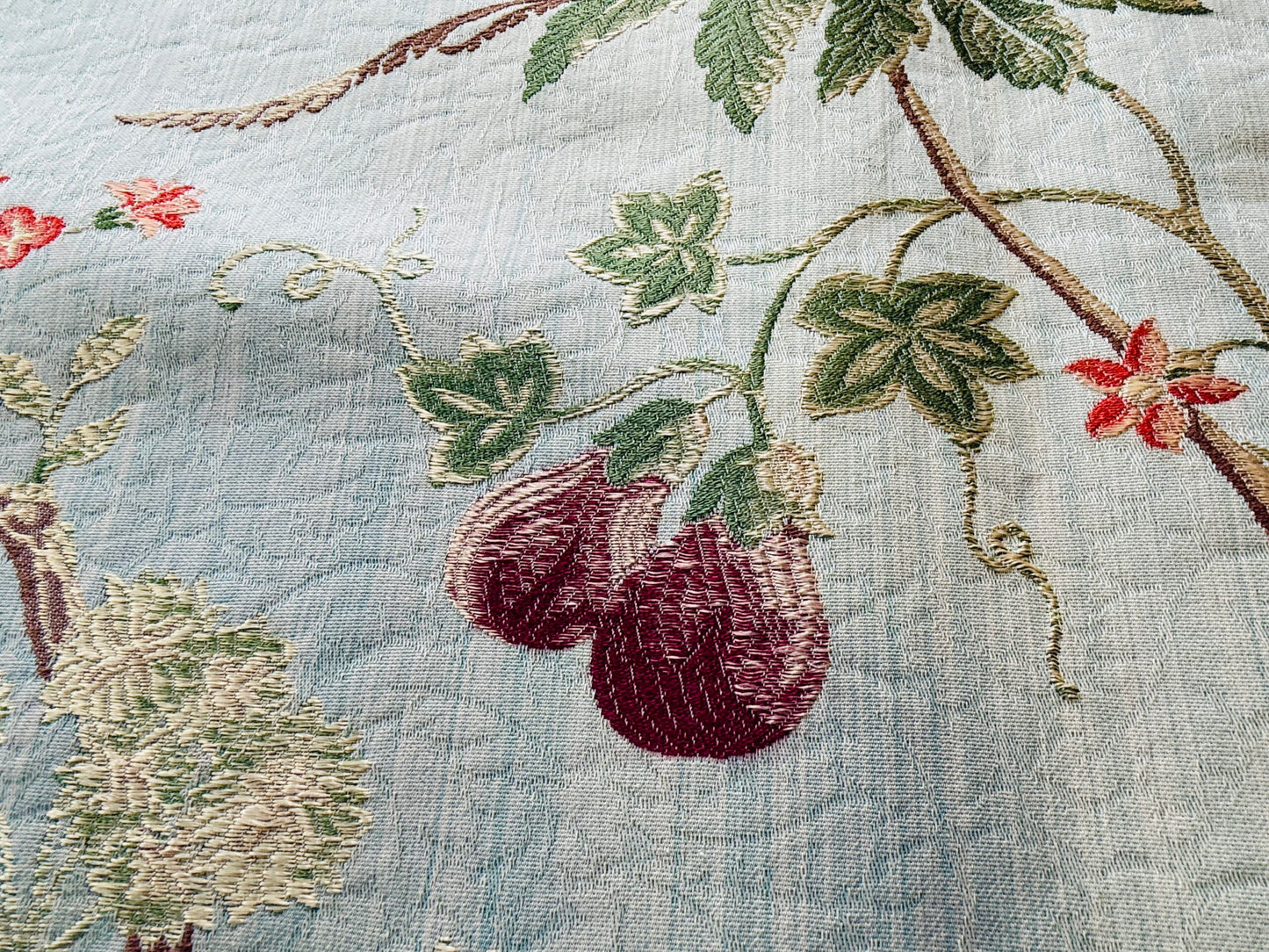 25 Berkbox52 2.4yds Scalamandre Colony La Perouse Multi on Ivory Pomegranate eggplant pineapple Fruits Floral Tree Foliage MSRP USD 578/Y