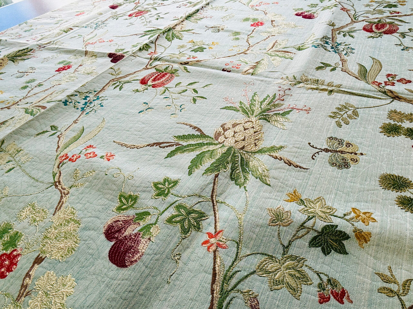 25 Berkbox52 2.4yds Scalamandre Colony La Perouse Multi on Ivory Pomegranate eggplant pineapple Fruits Floral Tree Foliage MSRP USD 578/Y