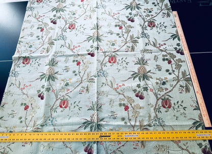 25 Berkbox52 2.4yds Scalamandre Colony La Perouse Multi on Ivory Pomegranate eggplant pineapple Fruits Floral Tree Foliage MSRP USD 578/Y